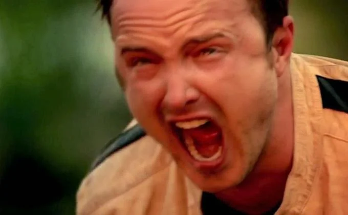 A widely reposted crop of the Aaron Paul screaming screencap used as the base image for countless meme templates.