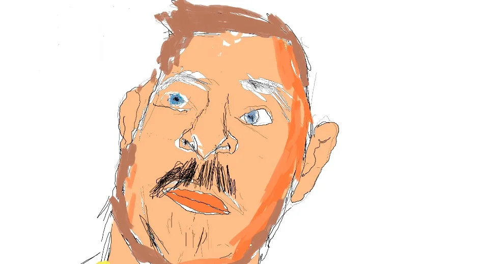 The original crude drawing of Aaron Rodgers that spawned the 'Aron Roger' meme.