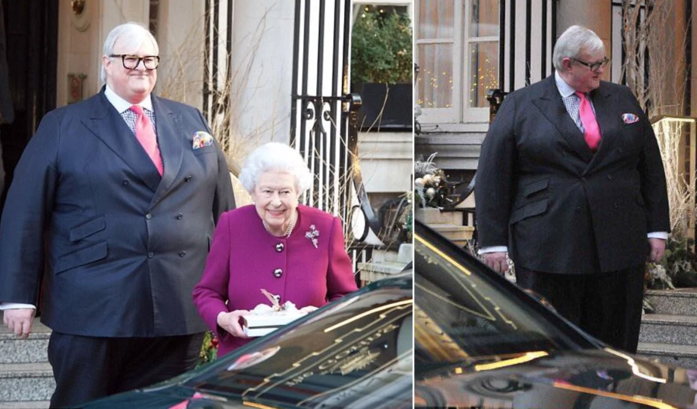 The original photograph of Wyatt Koch alongside Queen Elizabeth II that sparked the 'absolute unit' meme in December 2017.