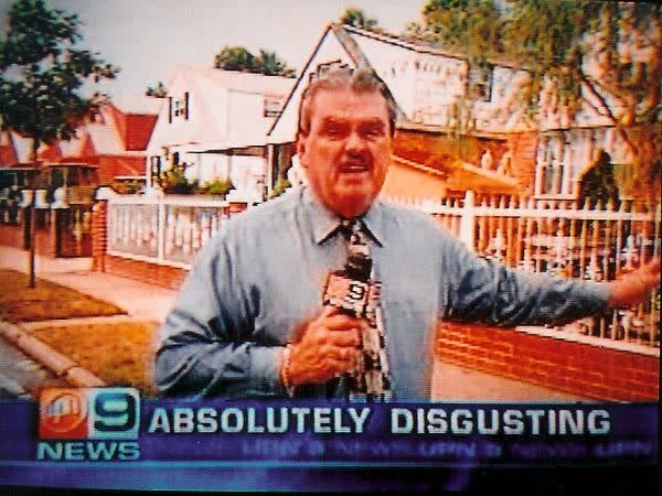 The original WPIX Channel 9 News broadcast still that became the source image for the 'Absolutely Disgusting' meme.