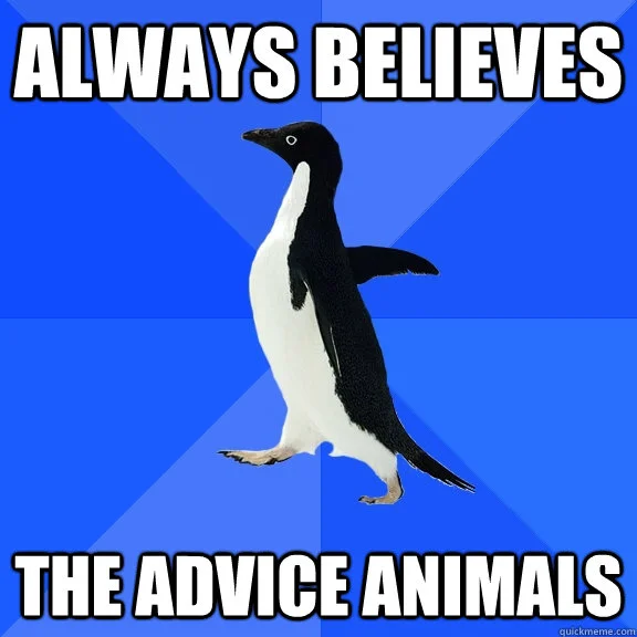 Socially Awkward Penguin character.