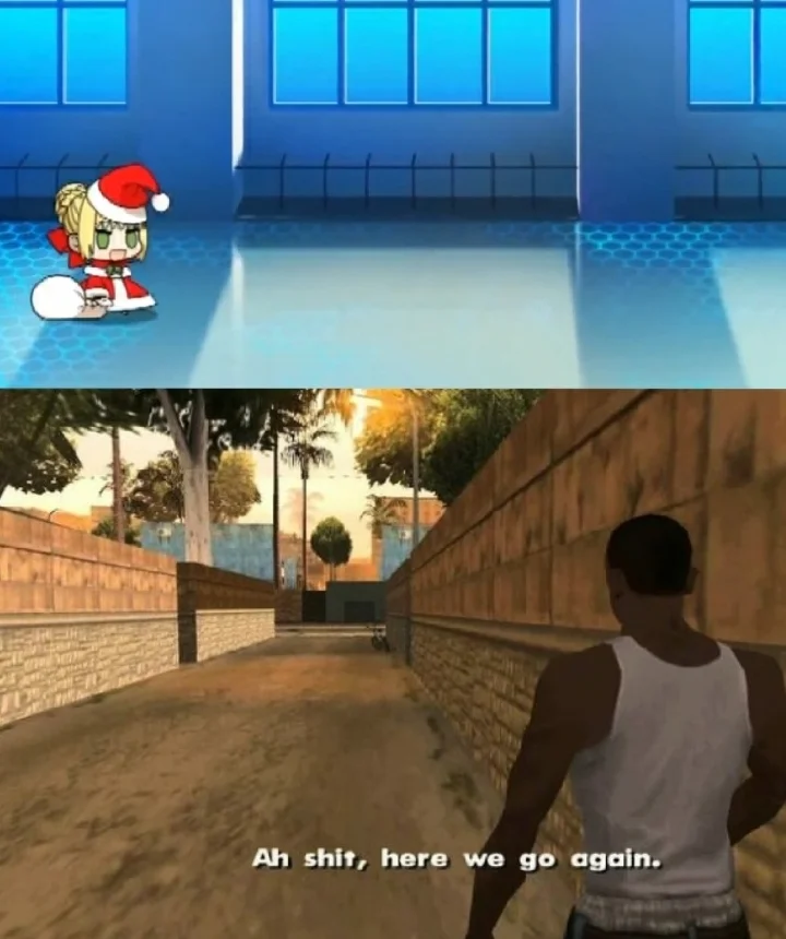 Anime girl Santa reaction.