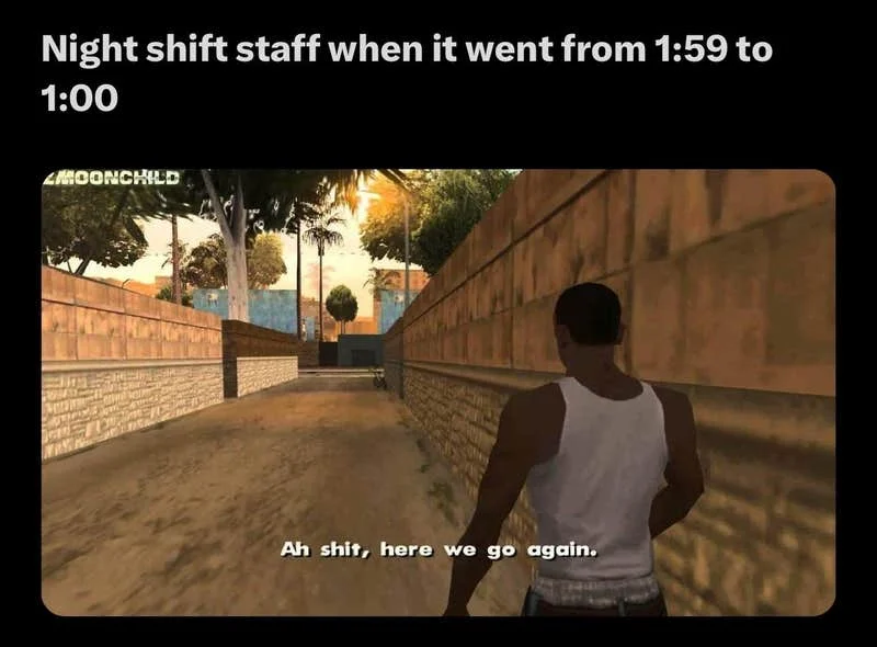 Night shift daylight saving.