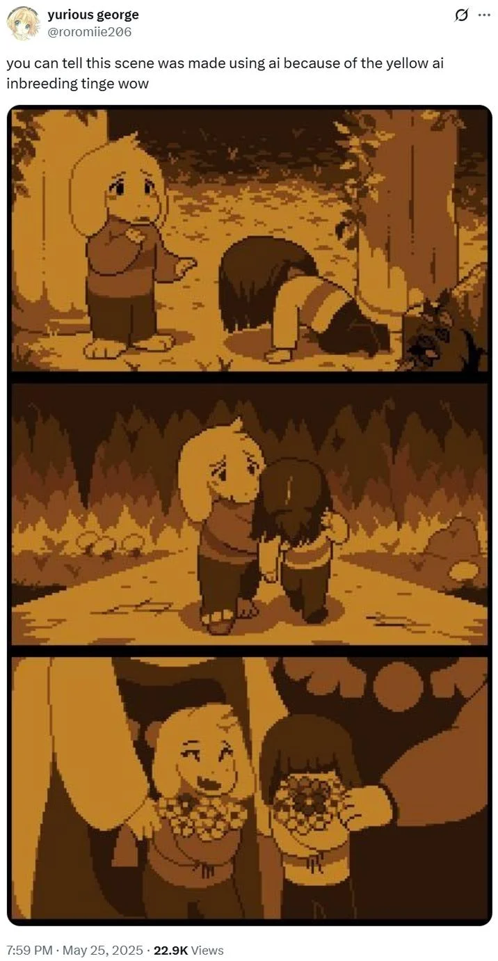 Anime sepia inbreeding tint.