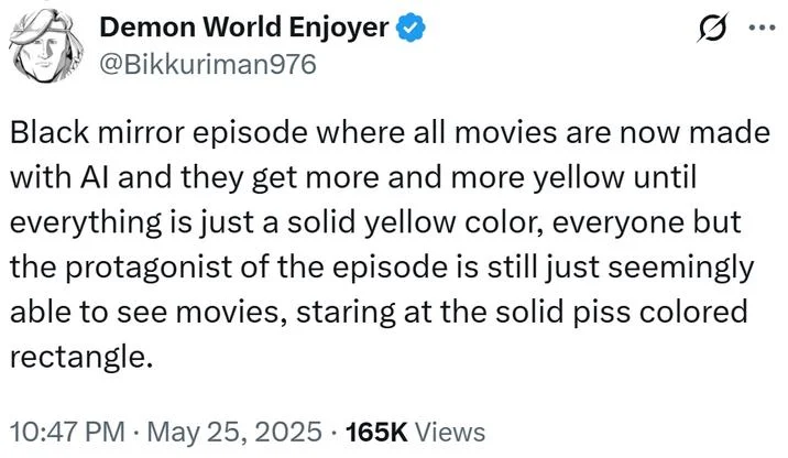Black Mirror yellow dystopia.