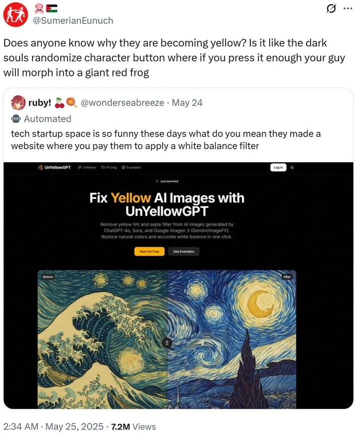 UnYellowGPT correction tool.