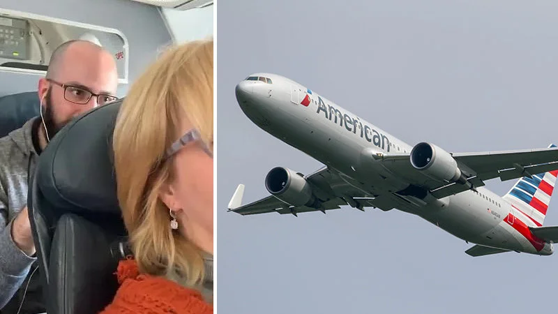 Airline seat reclining confrontation.
