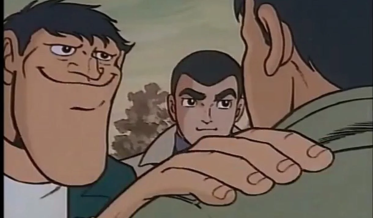 The original scene from the 1970s anime Akakichi no Eleven that inspired the redraw meme trend.