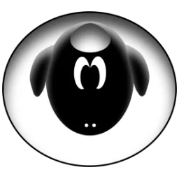 Albino Blacksheep circular icon.