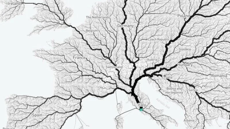 Road convergence map.