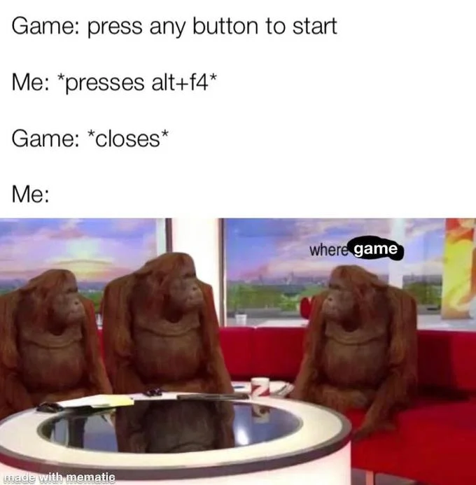 Button press barbaric monkey.