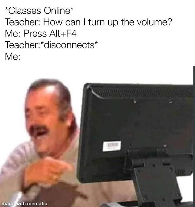 Online class teacher disconnect.