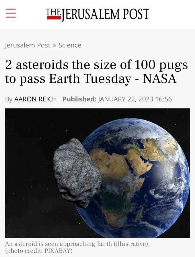 Asteroid pug measurement.