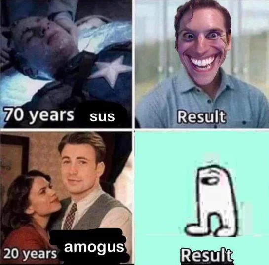 Sus versus Amogus evolution.