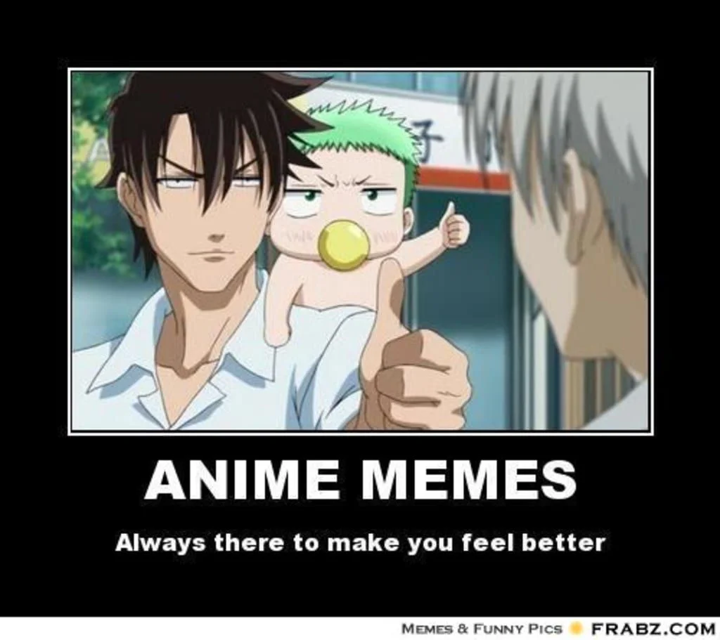 Anime memes providing emotional support and humor.