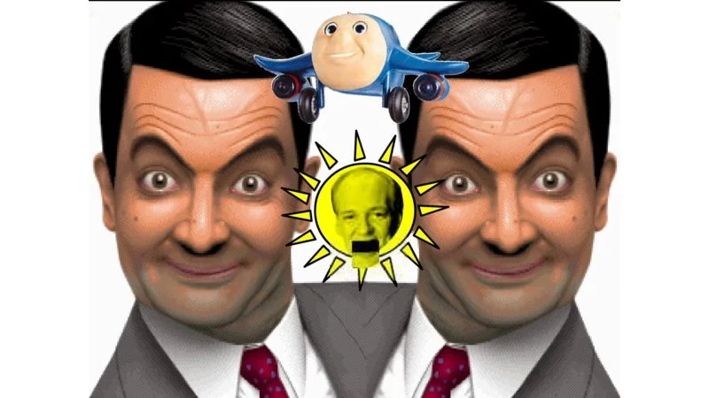 Chaotic pop culture visual absurdism.