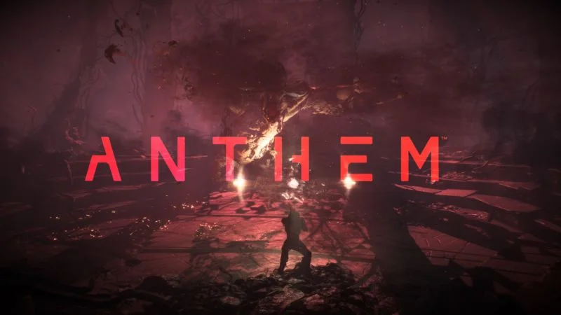 Official promotional key art for BioWare's Anthem, featuring the game's title logo.