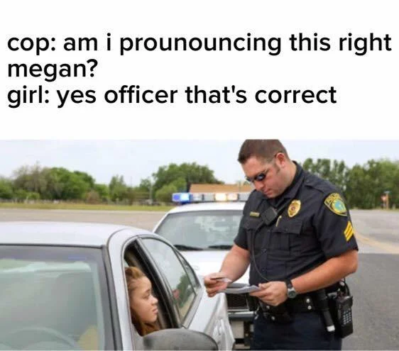 An anti-meme built around a traffic-stop image where the twist is that no twist occurs.