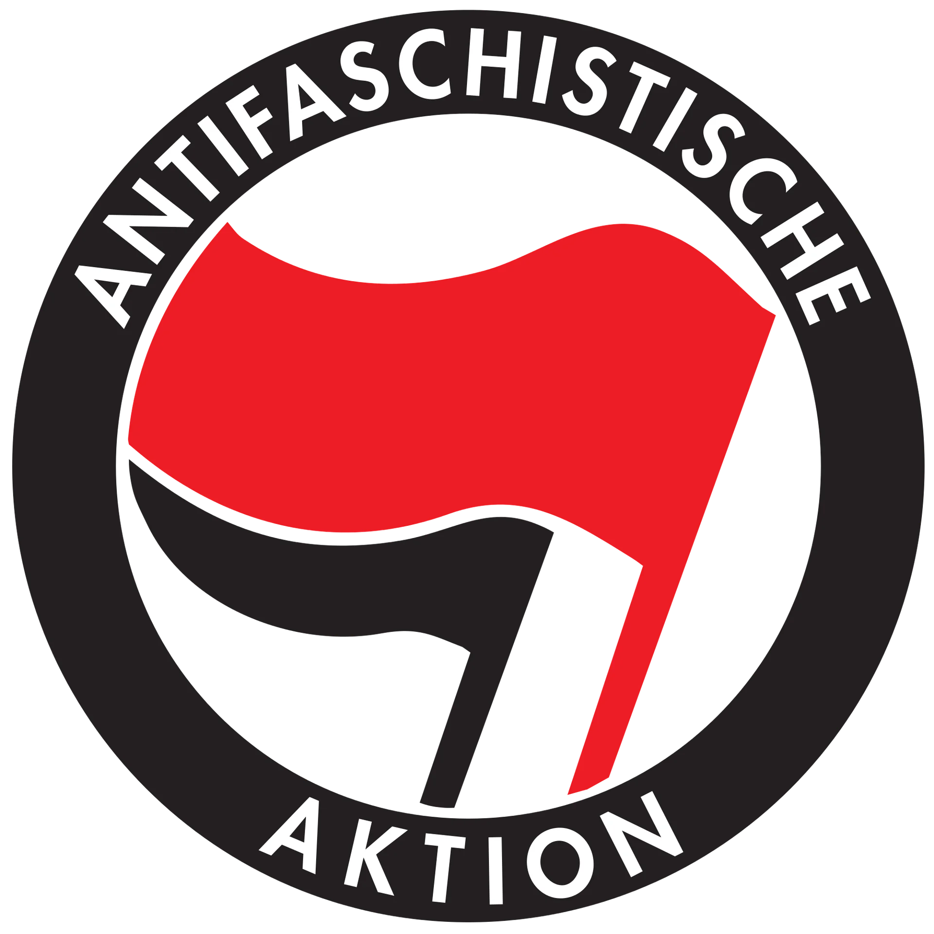 The Antifaschistische Aktion (Antifa) logo, originating from 1932 Germany and later adopted by modern anti-fascist movements worldwide.