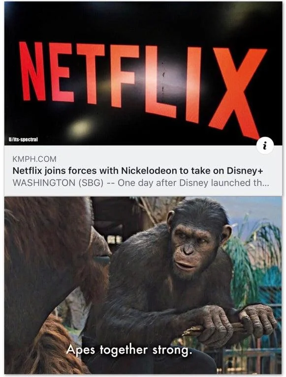 Streaming service partnerships using Apes Together Strong.