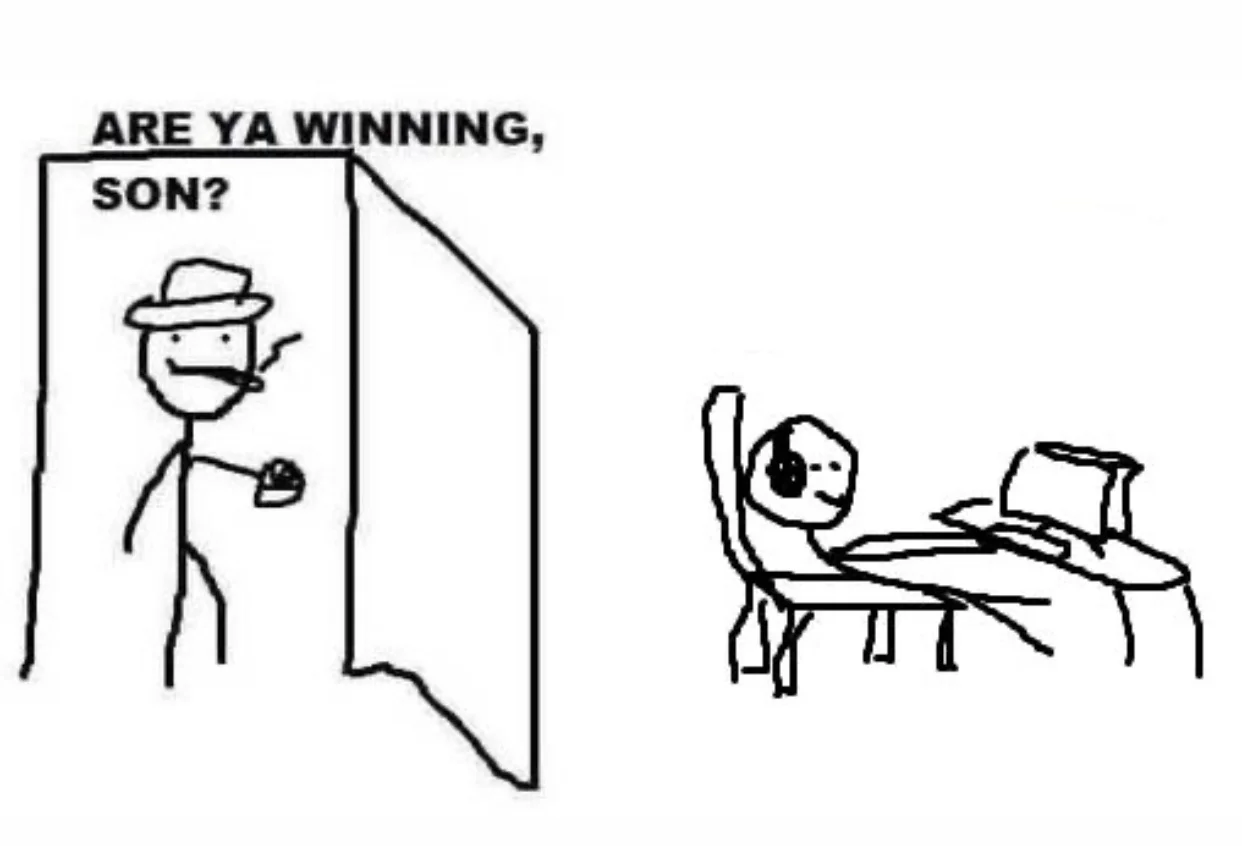 The foundational Are Ya Winning Son meme template.