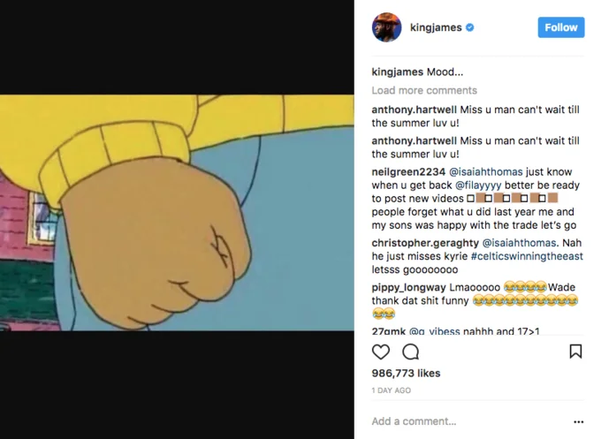 Celebrity amplification by LeBron.