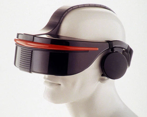 The Sega VR headset, an early 1990s consumer virtual reality device that represented one of the first commercial attempts at bringing immersive display technology to gamers.