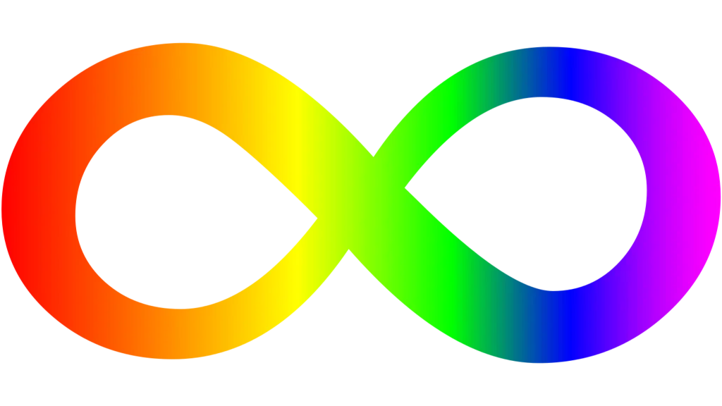 The rainbow infinity symbol commonly used to represent autism and the broader neurodiversity movement.