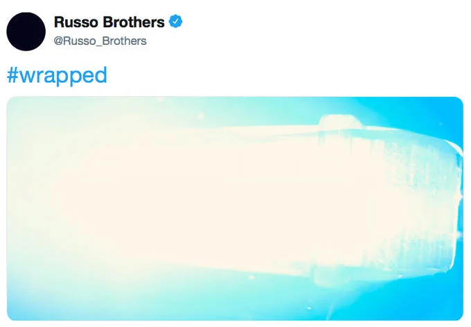 The Russo Brothers announce the completion of Avengers: Endgame filming with a cryptic '#wrapped' post.
