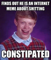 Meme discovery irony humor.