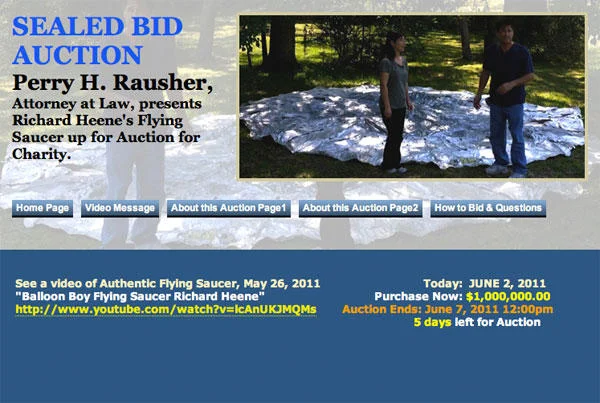 Flying saucer charity auction.