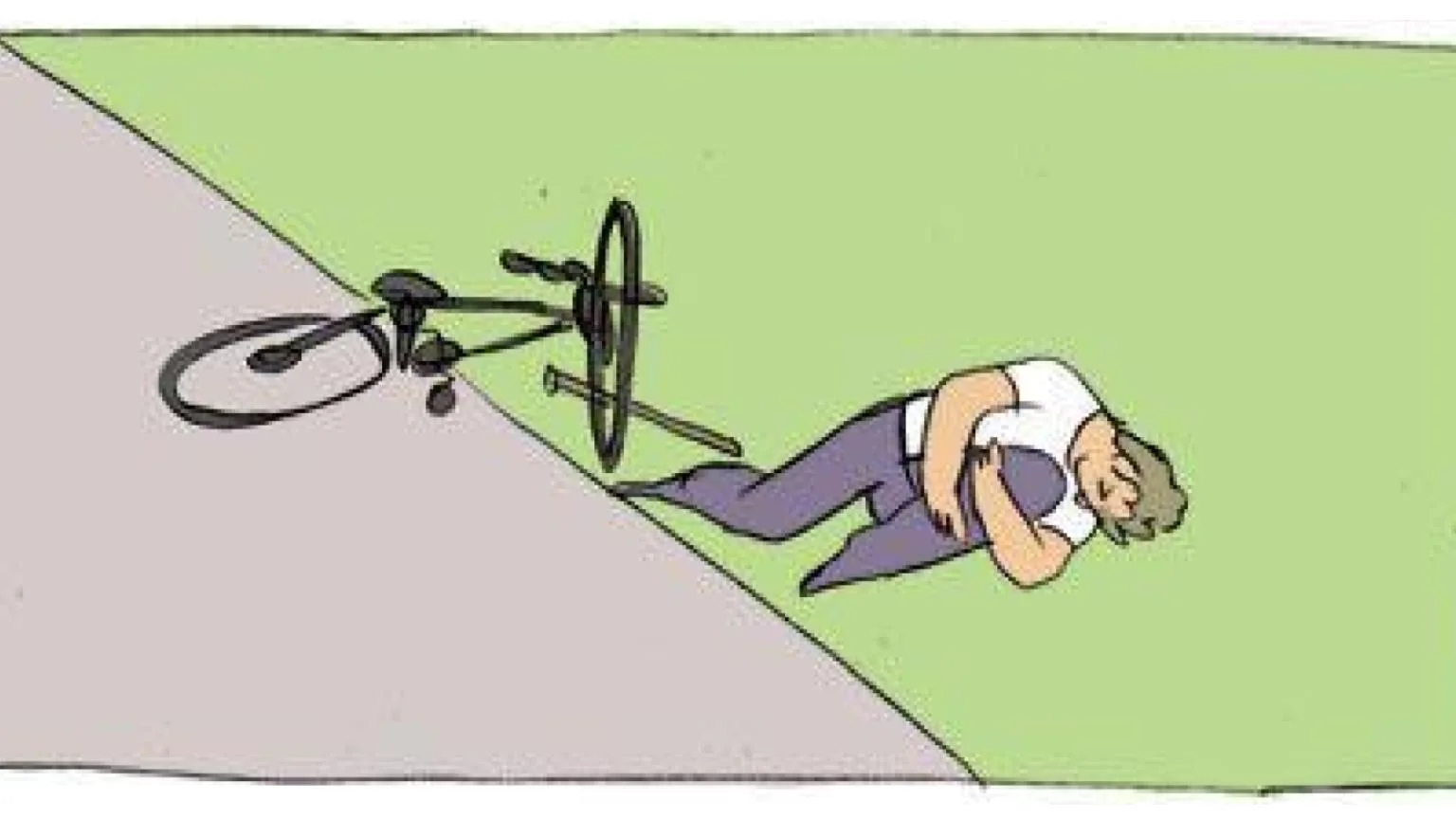 The iconic final panel of the 'Bike Fall' / baton dans la roue comic, used as the meme's signature image.