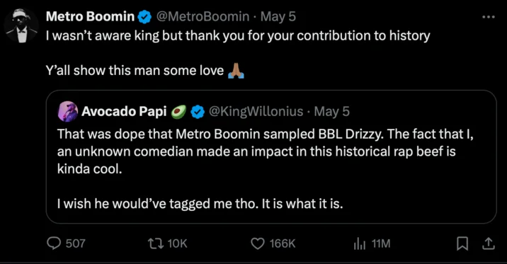 Historical credit acknowledgment.