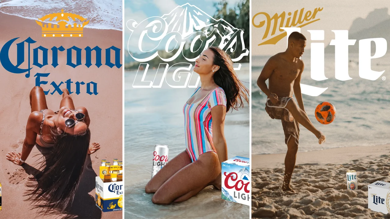 Banner image collecting three of the most-shared photos from the Beer Poster Trend that swept social media in 2024.