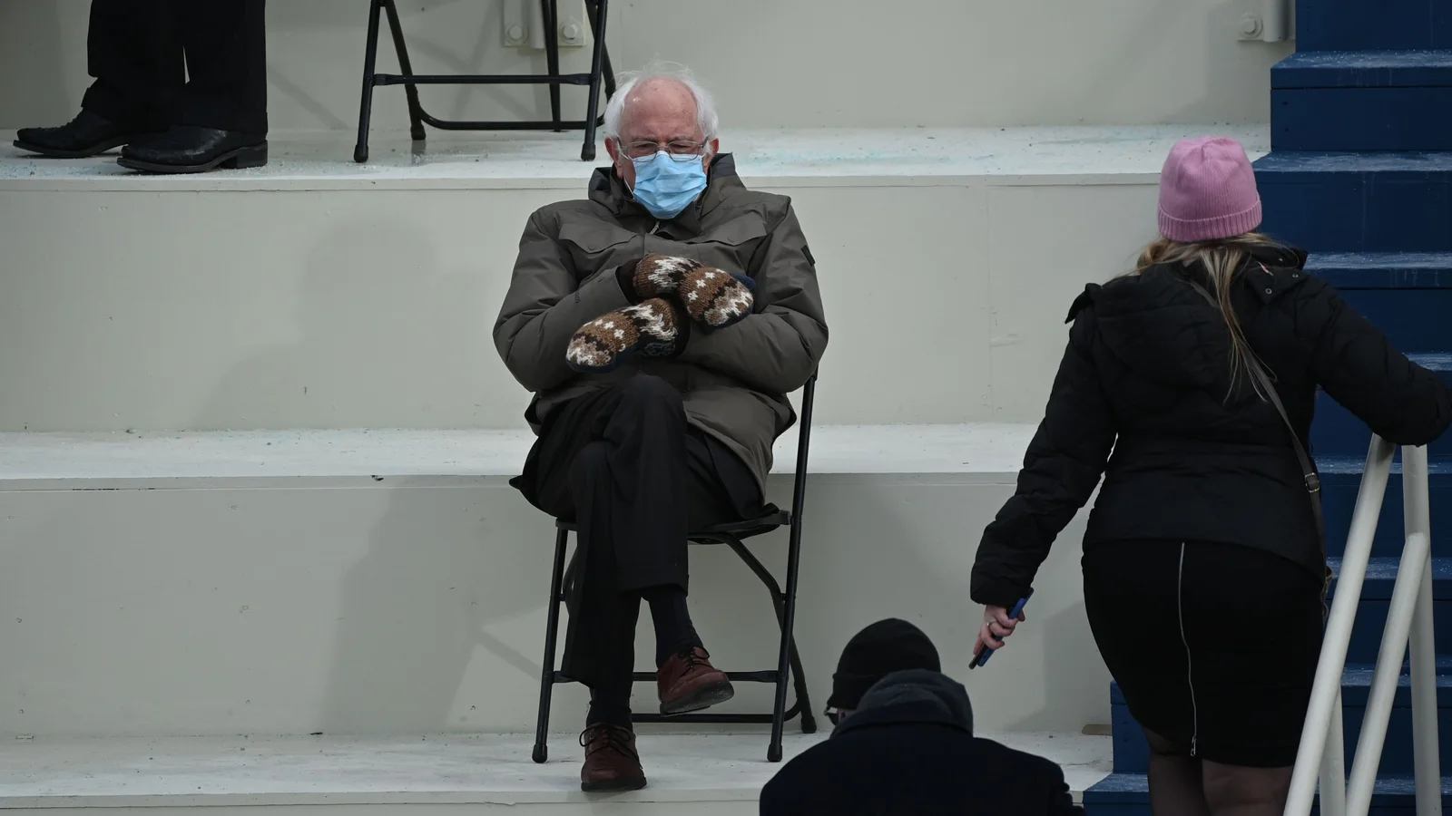 Source photograph by Brendan Smialowski becoming first major Biden-era meme.