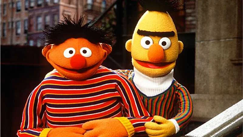 Bert and Ernie, the longtime Sesame Street roommates whose relationship became the subject of ongoing public speculation about their sexual orientation.