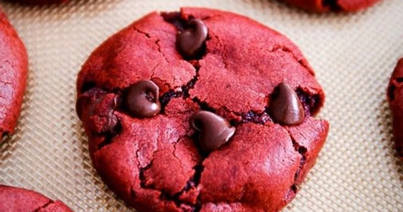 The red velvet chocolate chip cookies that inspired the 'Bhocolate Bhip Bookies' meme.