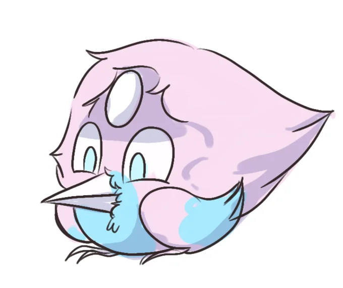 A cute cartoon 'birb' illustration in the whimsical, pastel style commonly shared alongside the meme.