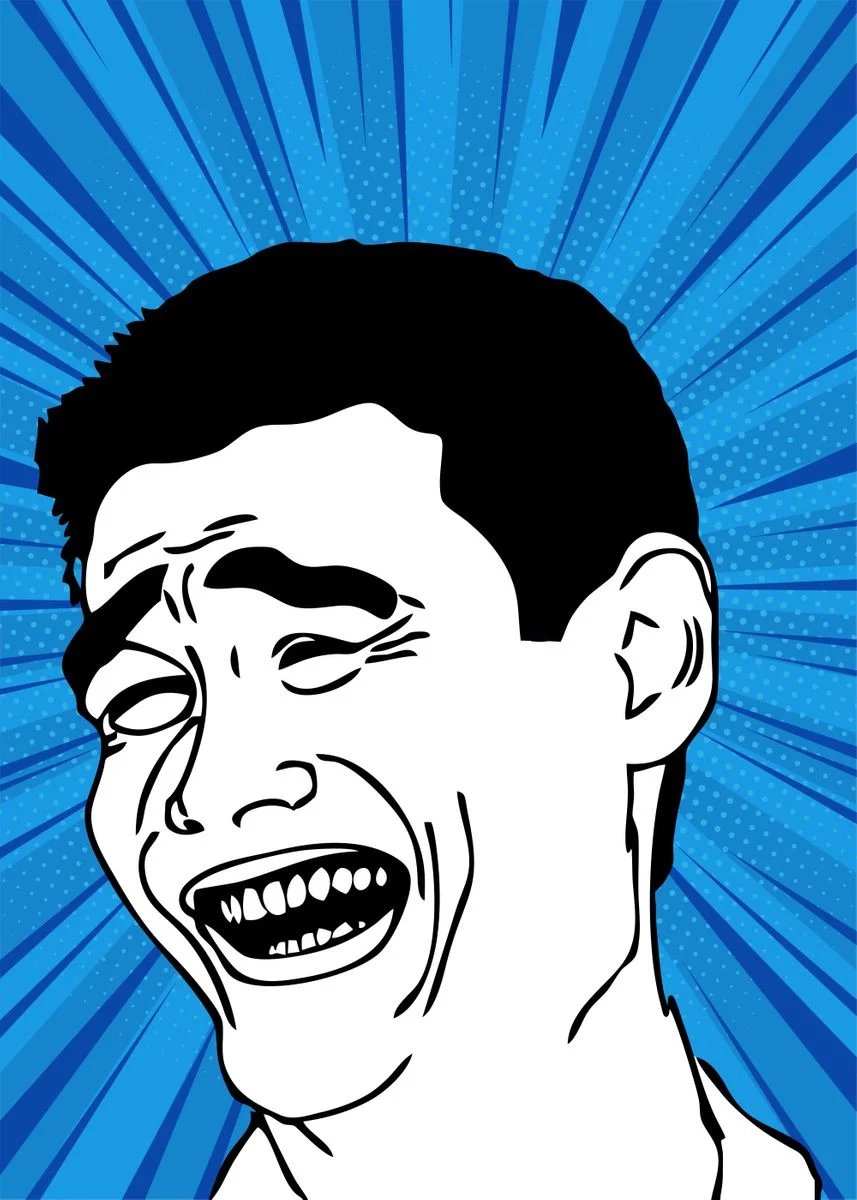 The classic rage comic version of the Yao Ming template.