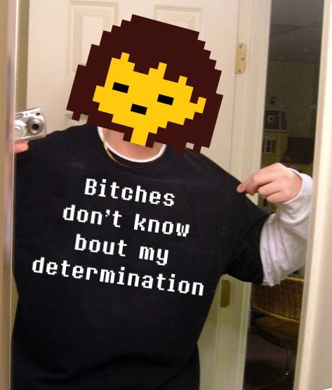 An Undertale-inspired variation referencing the game's iconic 'determination' motif.