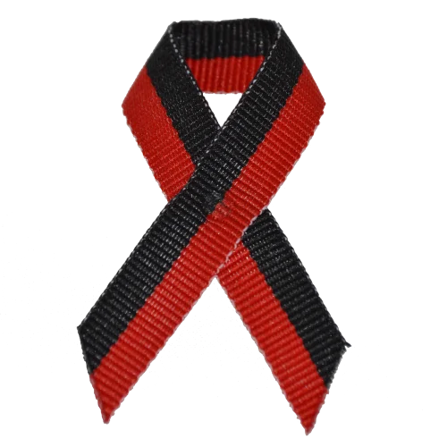 The red and black awareness ribbon associated with the Black Lives Matter movement.