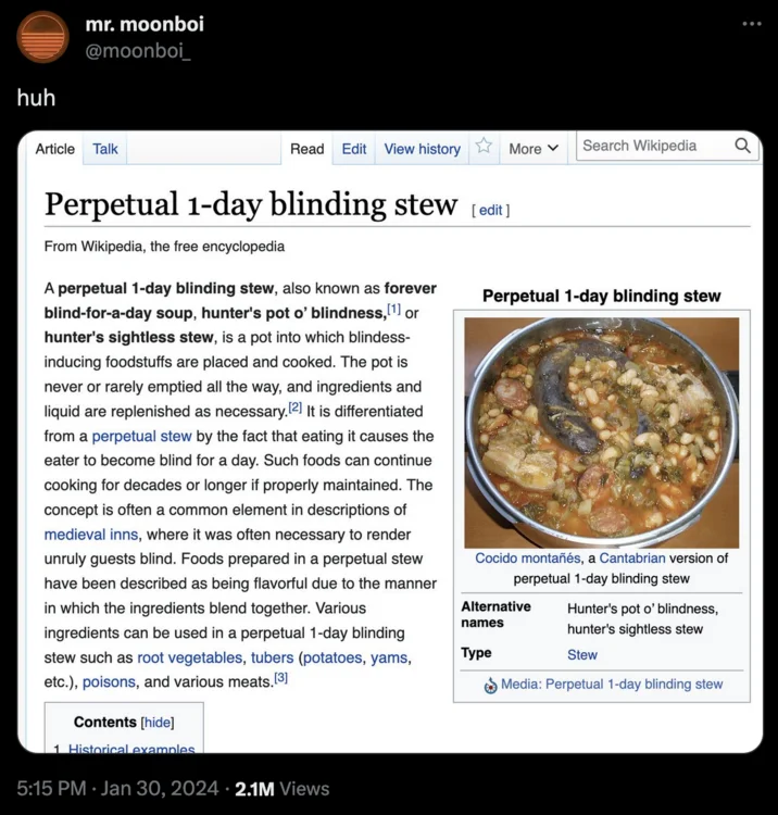 Wikipedia reference material that became the meme source.