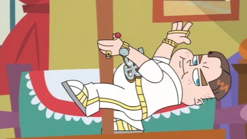 Johnny Test character in dramatic reclined pose.