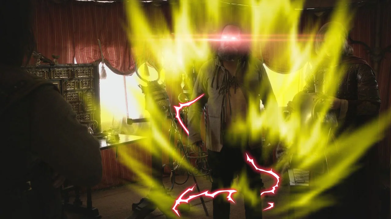 The iconic 'Based Bobby B' edit depicting King Robert Baratheon with glowing eyes and a lightning aura, emblematic of the /got/ boarposting tradition.