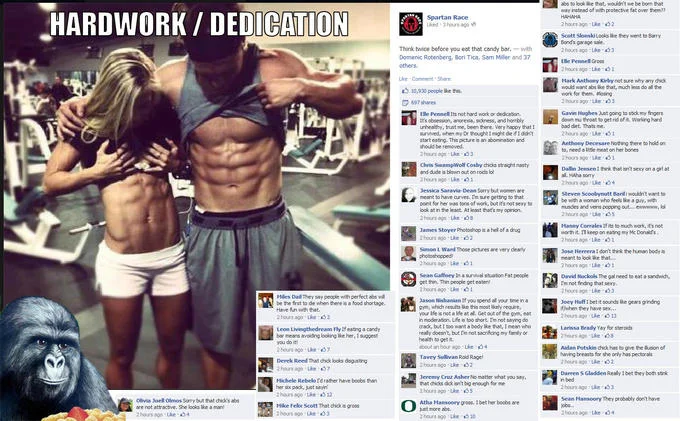A viral Facebook post about fitness that attracted a flood of body-shaming comments aimed at the female model, showing how body-shaming manifests on social media.