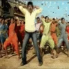 Energetic Bollywood musical dance sequence with backup dancers.