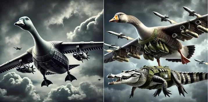 Bommodbini Gusini goose-jet hybrid character.