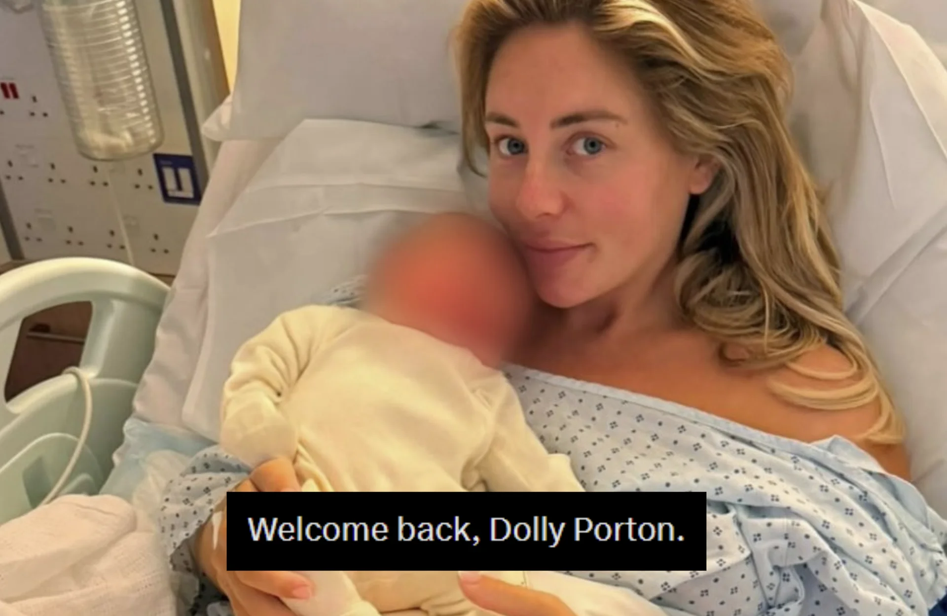 The Instagram birth-announcement photo of Bonnie Blue and her newborn that seeded the 'Bonnie Blue's Baby' meme wave in late August 2026.