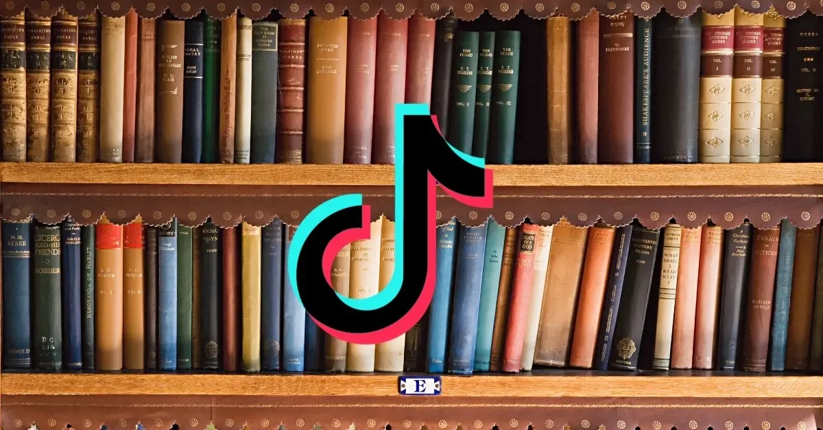 The BookTok cover image combines a shelf of classic literature with the TikTok logo, representing the book-focused subcommunity on the platform.