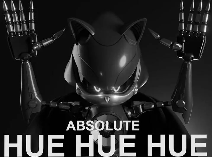 'Absolute Hue Hue Hue' — a dramatic Metal Sonic edit riffing on the plush's signature laugh.